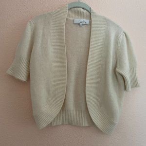 ALLUDE BRAND 100% CASHMERE CREAM COLOR SHRUG SIZE LARGE